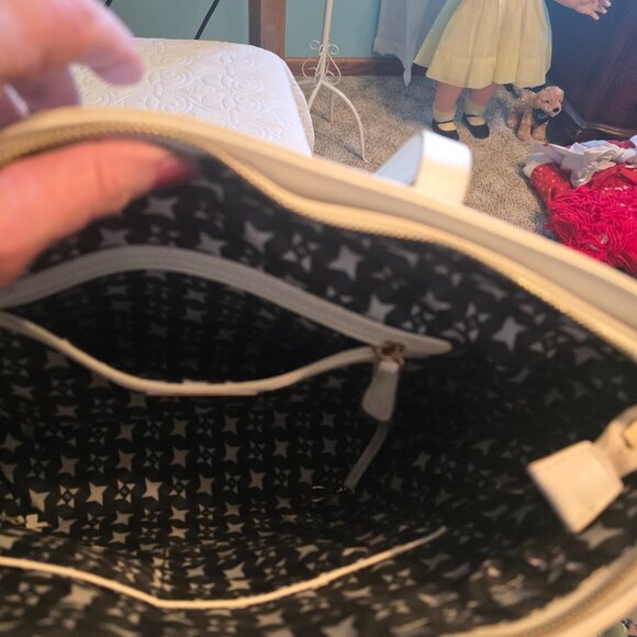 Nicole Lee U.S.A. Large White Studded Tote Bag – Spacious Shopper with Gold Hard - Picture 7 of 10